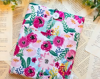 Bright Pink Floral | Padded Book Sleeve