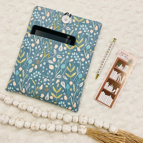 Mustard Folkwood Book Sleeve / With Button Closure / Padded / Etsy