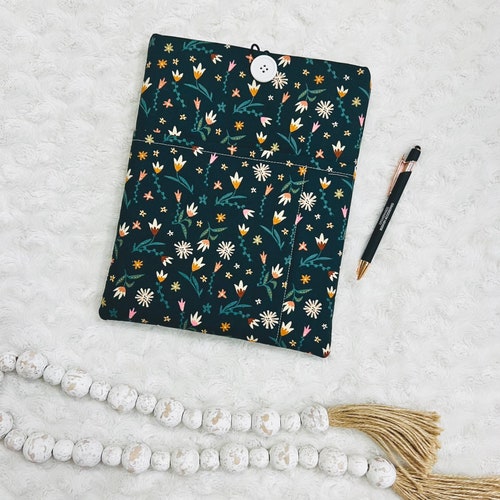 Mustard Folkwood Book Sleeve / With Button Closure / Padded / Etsy