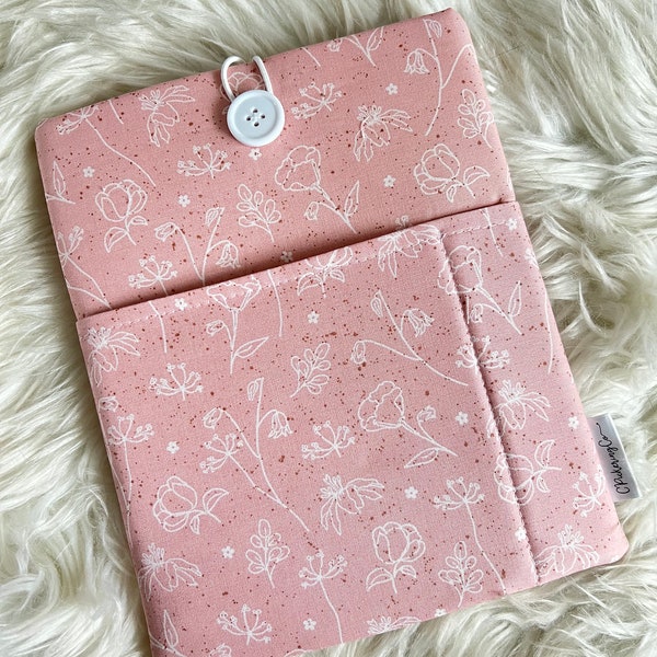 Soft Pink Floral | Padded Book Sleeve