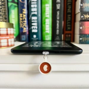 Large Coffee Mug | Kindle, Phone, Tablet Charm | Dust Plug