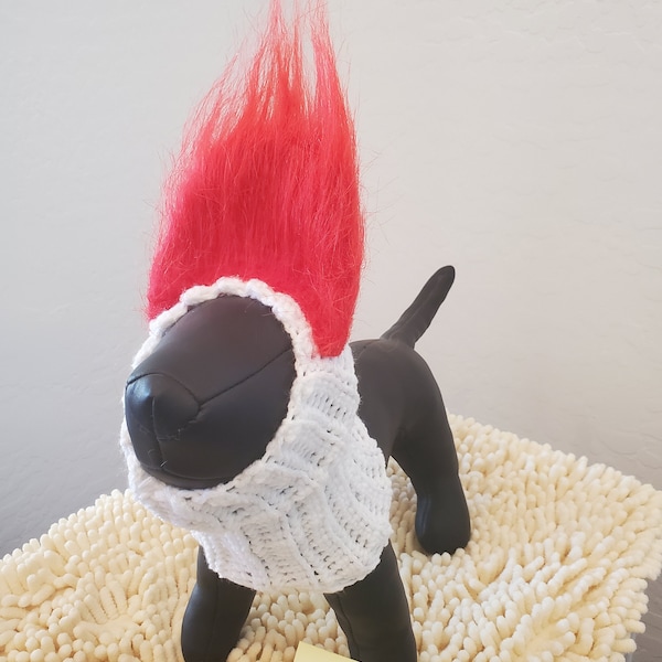 All Dog Breed Red Hair Troll Snood Crocheted Medium 1003