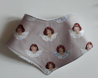 100% cotton pink angels cherubins baby bandana bib