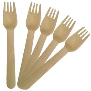 Birchwood Wooden Fork Disposable Plastic Free Sustainable, Replacement For Plastic, Compostable, Biodegradable