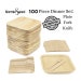 Bamboo Style Palm Leaf Disposable Eco-Friendly Square Plate (100 plates) Bundle With Birchwood Knife (100 pieces), Fork (100 pieces) 