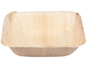 Bamboo Style 3.5 Inch Mini Bowls Palm Leaf Disposable Eco-Friendly, Great For Charcuterie, Dipping Bowls, Tiny Plates