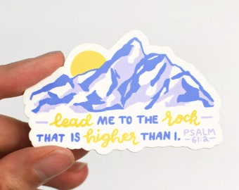 Lead Me to the Rock, Christian Sticker, 3" Vinyl Sticker, Waterbottle Stickers, Waterbottle Sticker, Christian Stickers, Faith Sticker