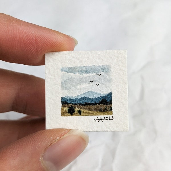 Original Tiny Watercolor Paintings, Tiny Paintings, Mini Paintings, Tiny Painting, Miniature Painting, Miniature Art, Original Watercolor