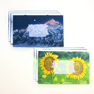 Decorative Envelopes, Mail Art, Penpal, Pen Pal, Letter Writing, Envelopes, Sunflowers and Mountains, Envelope Art, Happy Mail, Snail Mail