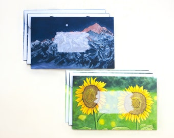 Decorative Envelopes, Mail Art, Penpal, Pen Pal, Letter Writing, Envelopes, Sunflowers and Mountains, Envelope Art, Happy Mail, Snail Mail