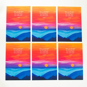 Carte postale aux yeux écarqués en direct, cartes de poèmes, cartes postales peintes, art du poème, impression poétique, poème poétique, poème inspirant, carte postale 4x6 image 6