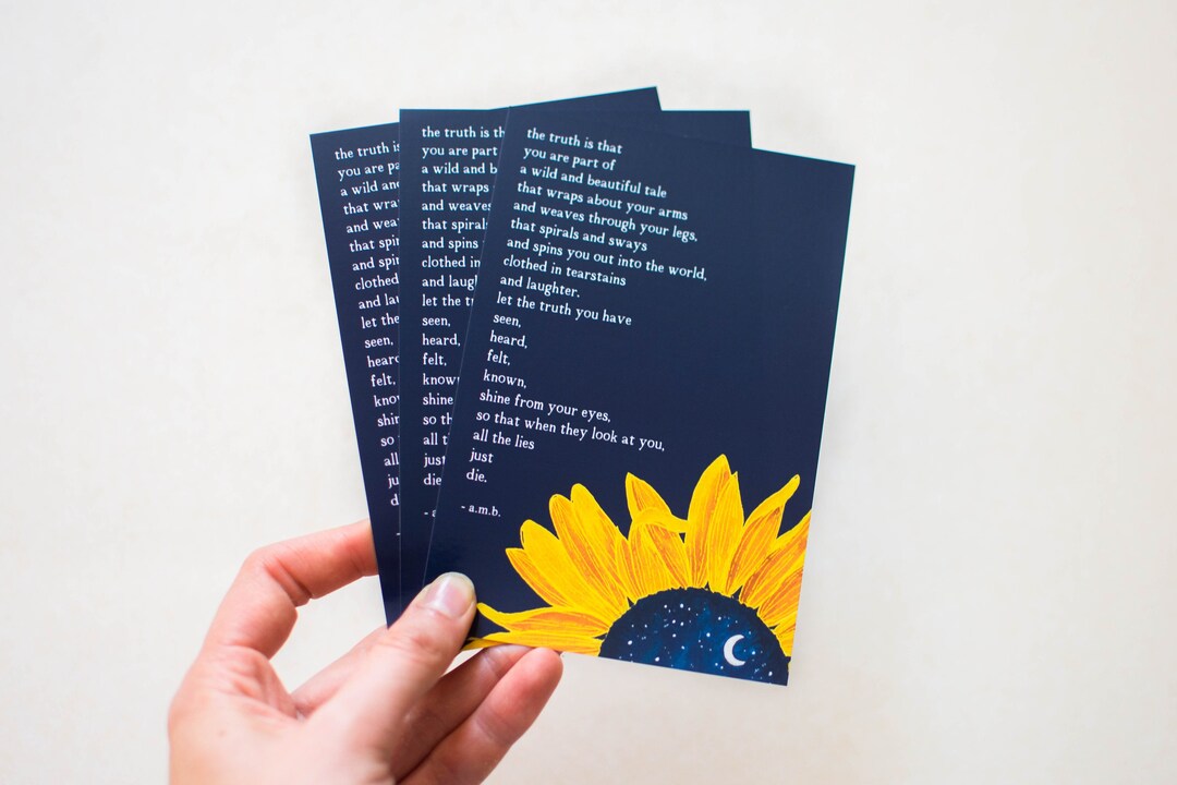 Truth is Postcard, Poem Cards, Painted Postcards, Poem Art, Poetry