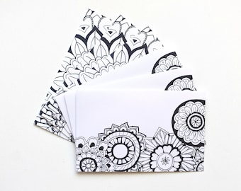 Enveloppes décoratives, oeuvre d'art postale, création d'enveloppes, correspondance, Happy Mail, courrier postal, correspondance, écriture de lettres, enveloppes, cadeau pour correspondante, coloriage