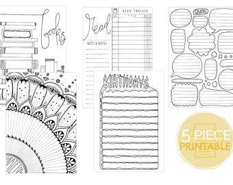 Bullet Journal Printable, Bullet Journal Template, Bujo Printable Planner, Bujo Kit, A5 Journal Insert Printable, Half Letter Inserts