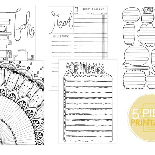 Bullet Journal Printable Bullet Journal Template Bujo - Etsy
