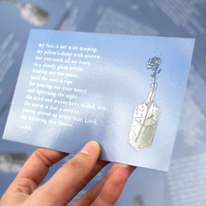 Tears in a Bottle Postcard, Poem Cards, Condolence Card, Grief Card, Poetry Print, Poem Print, Poetry Art, Inspirational Poem, 4x6 Postcard image 4