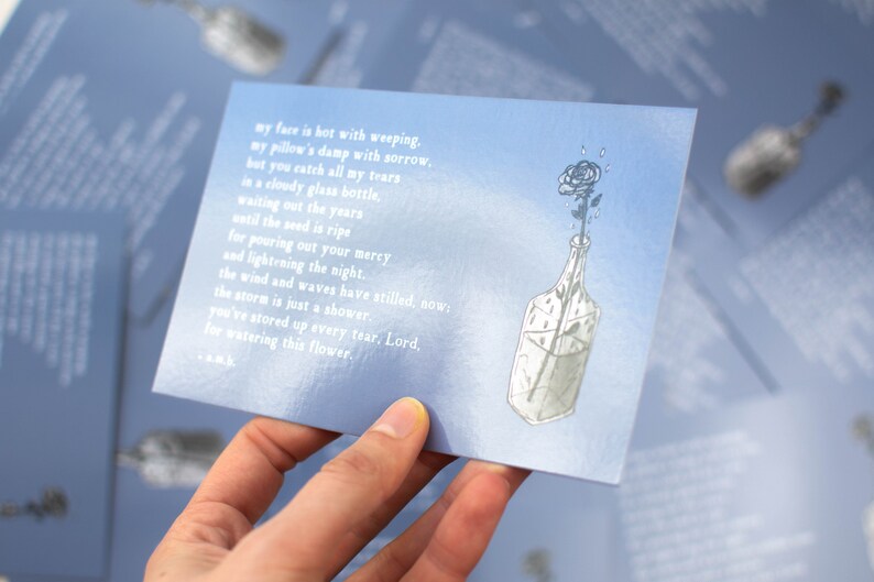 Tears in a Bottle Postcard, Poem Cards, Condolence Card, Grief Card, Poetry Print, Poem Print, Poetry Art, Inspirational Poem, 4x6 Postcard image 4