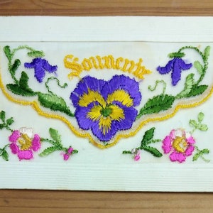 WW1 Bestickte Seide Postkarte Souvenir (L1A)