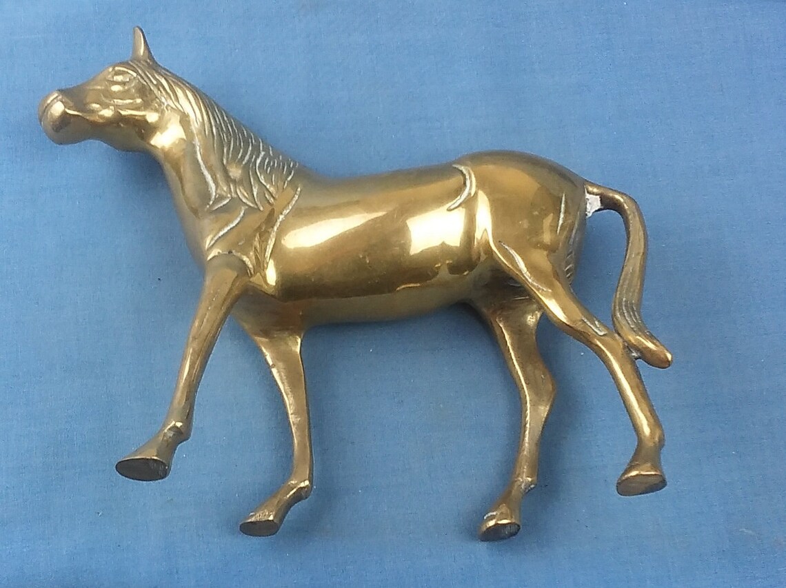 Solid Brass Horse Or Pony Figurine E5 Etsy