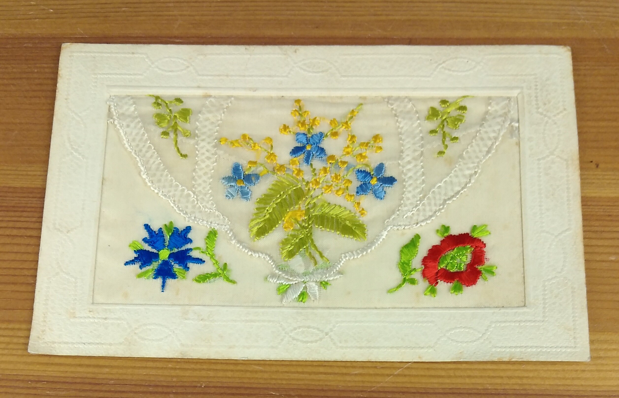 【D1様用】NERGARD / Memorial For A Wish WW1 Embroidered Silk Postcard Flowers (D1A) - Etsy