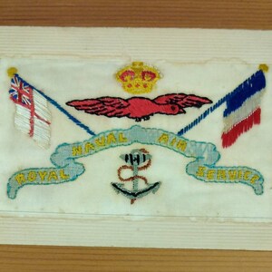 WW1 Bestickte Seidenpostkarte Royal Naval Air Service (L1)