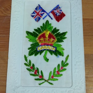 WW1 Bestickte Seidenpostkarte Kanada Sent By Named 23rd Battalion Soldat (K1D)