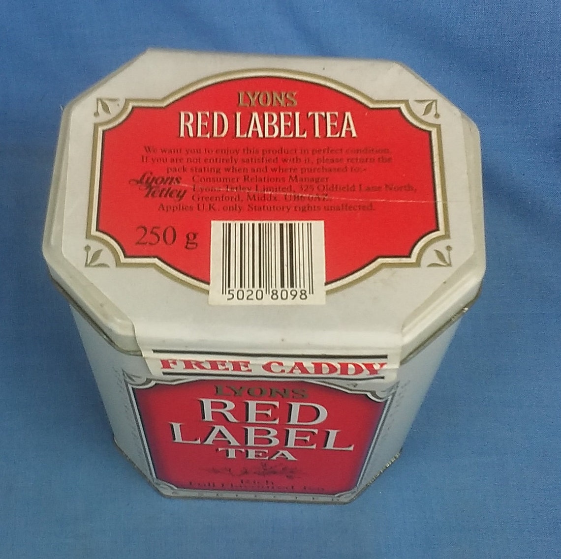 Vintage Lyons Red Label Tea Tin Or Caddy E6 Etsy