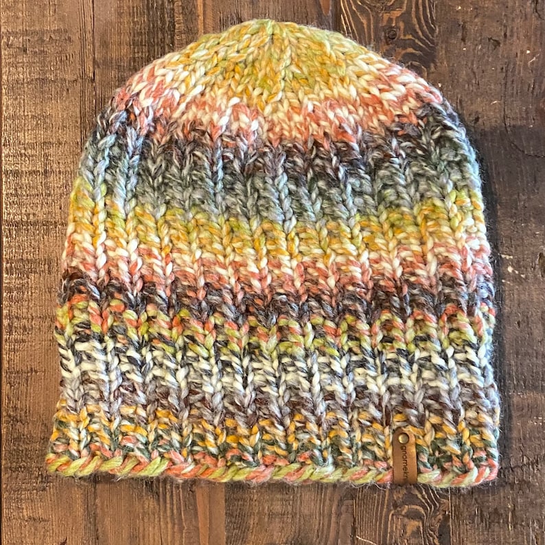 Hand Knit Chunky Wool Slouchy Beanie Hat