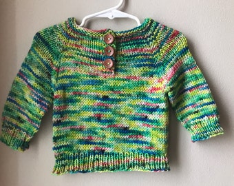 Hand Knit 100% Merino Wool Baby Sweater