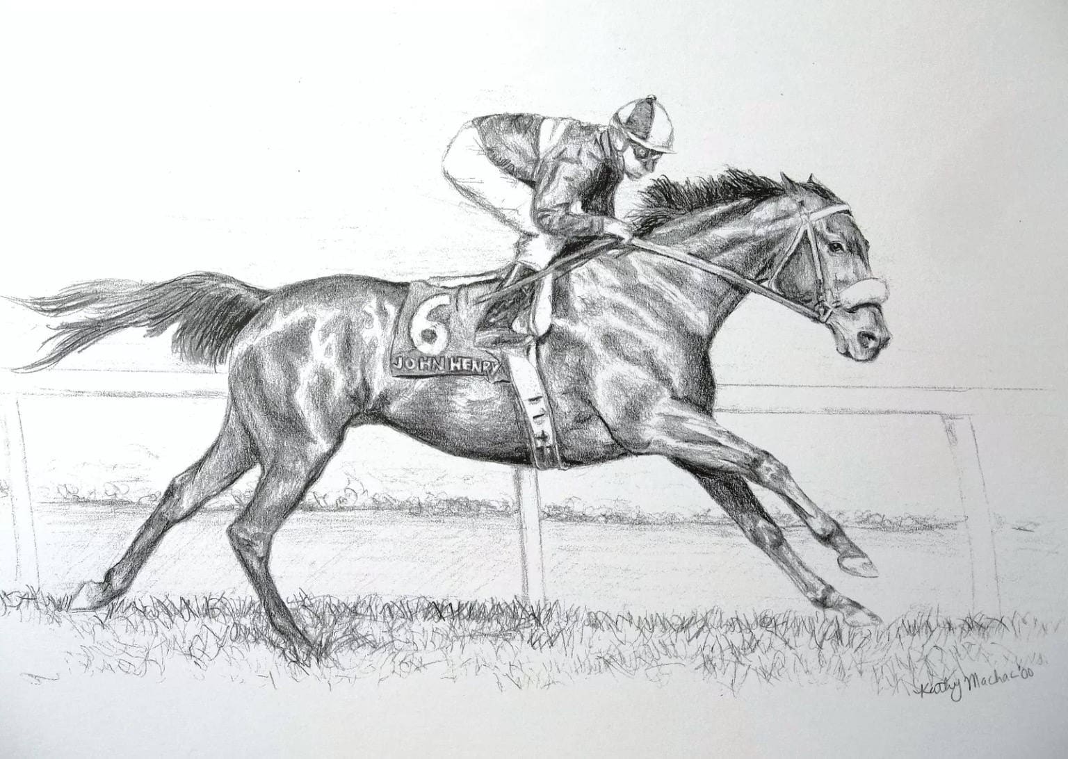JOHN HENRY Champion Racehorse Art Print Etsy
