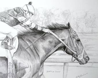 SEATTLE SLEW Triple Cown Winner horse racing print