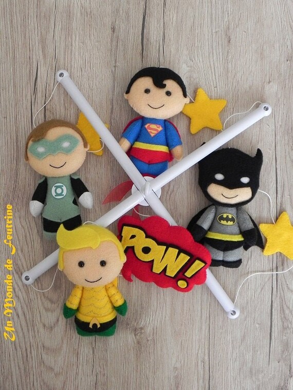 Mobile Baby Mobile Batman Superman Superheros Mobile Dc Etsy