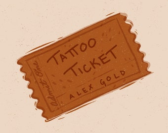 Tattoo Ticket // Tattoo Pass / Tattoo Permission / Tattoo Design / Illustration / Art / Ink