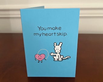 Chippy's Heart Skipping Greeting Card