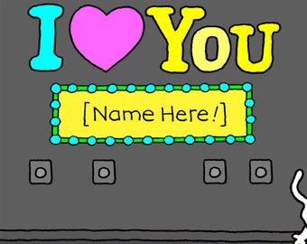 Chippy's Love in Lights Personalized GIF