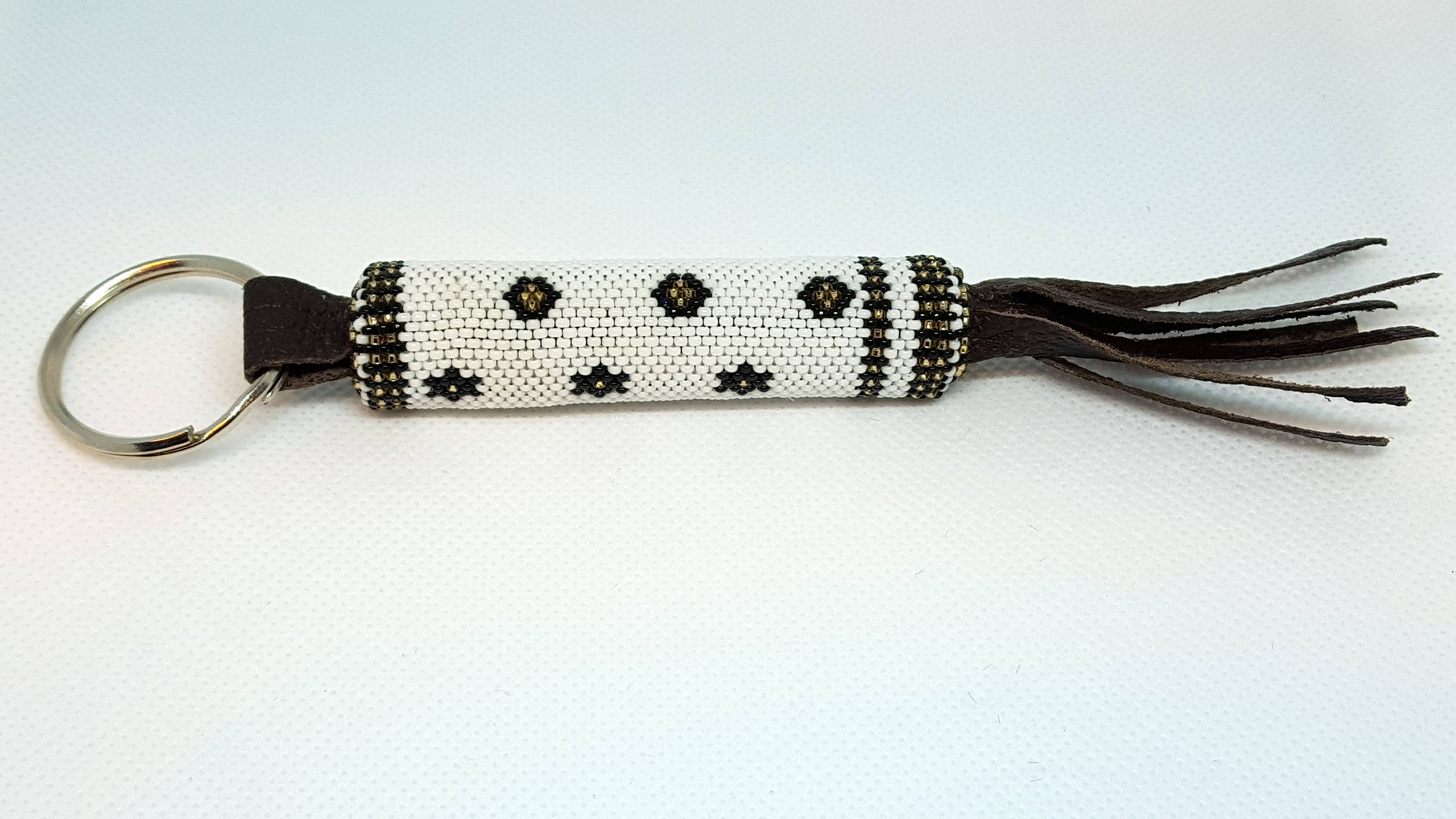 Beaded Keychain With Leather Tassles free Shipping Etsy Australia