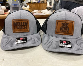 Bulk Custom Leather Patch Trucker Hats | Company or Farm Logo, Minimum 12