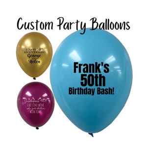 Custom Printed Latex Balloons Minimum Order 25 | Personalized Party Balloons | Balloons for Parties, Memorials, Anniversaries | Party Decor