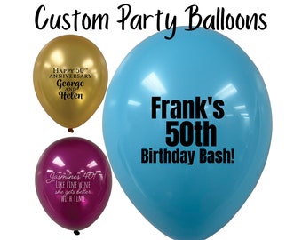 Custom Printed Latex Balloons Minimum Order 25 | Personalized Party Balloons | Balloons for Parties, Memorials, Anniversaries | Party Decor