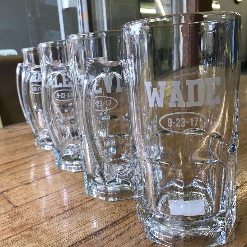 Personalized Sandblasted Beer Steins Groomsmen Gift Guy Etsy