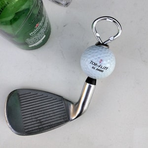 Golf Club Iron w/ Ball Bottle Opener, Upcycled Drink & Barware Tool, Repurposed, Gifts for Men, Groomsmen Gift, Best Man Gift, Father's Day image 2