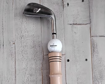 36 Inch Handmade Solid Maple Golf Club Walking Cane, Unique Walking Stick, Holiday Gift, Repurposed Golf Club & Ball, Golf Gift