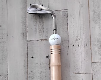 36 Inch Handmade Solid Maple Golf Club Walking Cane, Unique Walking Stick, Turned Solid Wood Cane, Repurposed Golf Club & Ball, Golf Gift