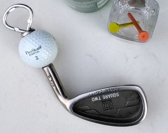 Golf Club Iron w/ Ball Bottle Opener, Upcycled Drink & Barware Tool, Repurposed, Gifts for Men, Groomsmen Gift, Best Man Gift, Fathers Day