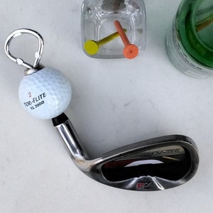 Golf Club Iron w/ Ball Bottle Opener, Upcycled Drink & Barware Tool, Repurposed, Gifts for Men, Groomsmen Gift, Best Man Gift, Father's Day image 1