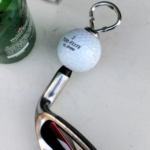 Golf Club Iron w/ Ball Bottle Opener, Upcycled Drink & Barware Tool, Repurposed, Gifts for Men, Groomsmen Gift, Best Man Gift, Father's Day image 3