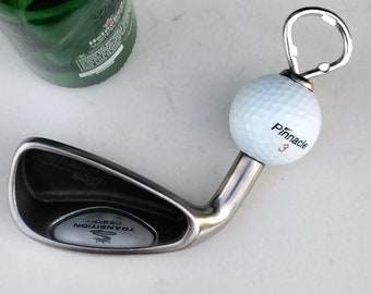 Golf Iron w/ Ball Bottle Opener, Upcycled Drink & Barware Tool, Repurposed, Gifts for Men, Groomsmen Gift, Best Man Gift, Father's Day