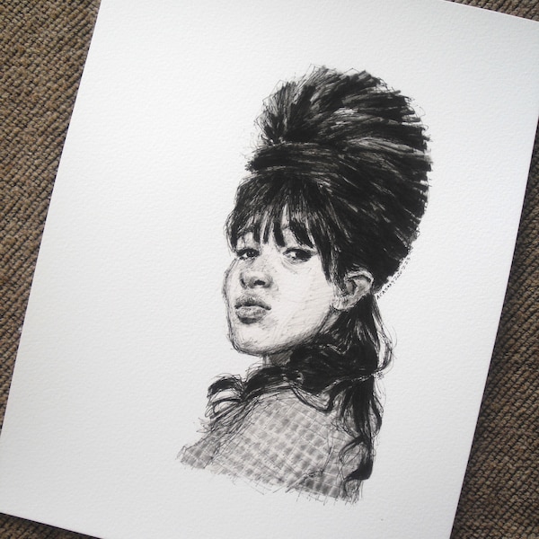 Be My Little Baby - Ronnie Spector The Ronettes Veronica Bennett Giclee Art Print, Illustration, R&B, Soul, 1960s, 1970s