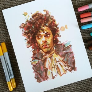 Dearly Beloved - Prince Rogers Nelson and the Revolution, Purple Rain Giclee Art Print, Illustration, Minneappolis Sound, Funk, 1970s, 1980s