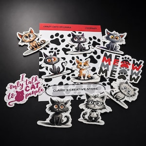 Cat stickers - for dog lovers, planners, laptop decal & phone case, journals, diary, and notebook
